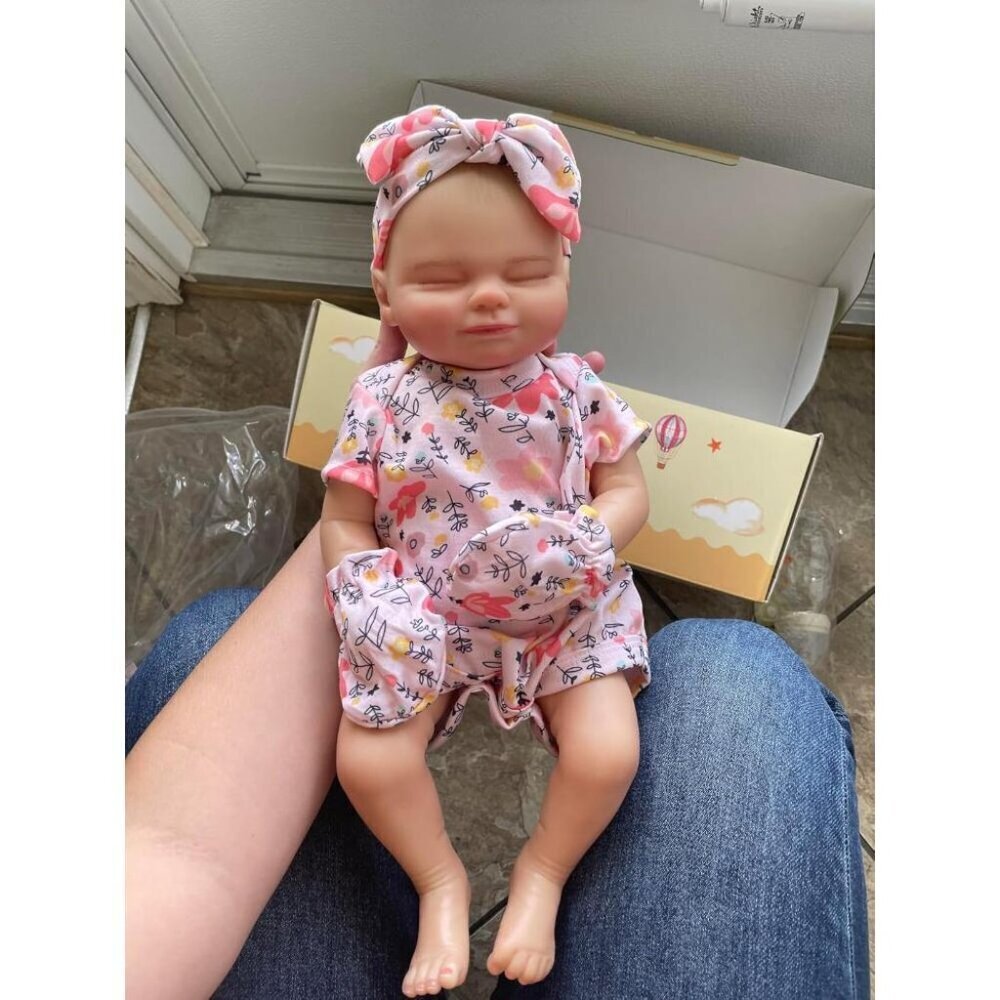 🆕17inch Full Body Silicone Newborn Baby Dolls Sweet Smile Doll Pink Girl Skylar